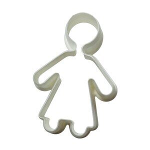 Vintage White Gingerbread Man Girl Cookie Cutter Plastic Baking Tool Crafts